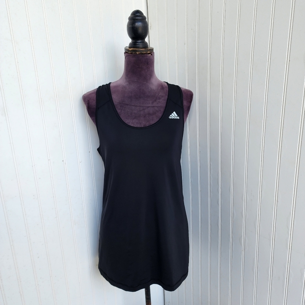 Adidas Black Lightweight Tech Fit Climacool Racerback Athletic Tank Top Mesh  L